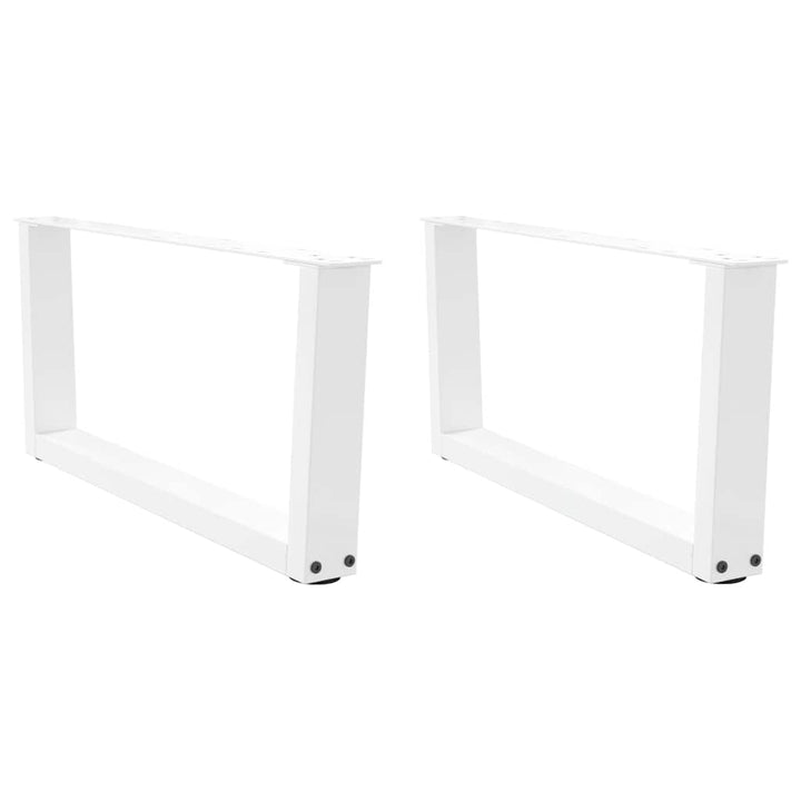 sofabordsben V-formet 2 stk. hvid 70 x (30-31,3) cm stål