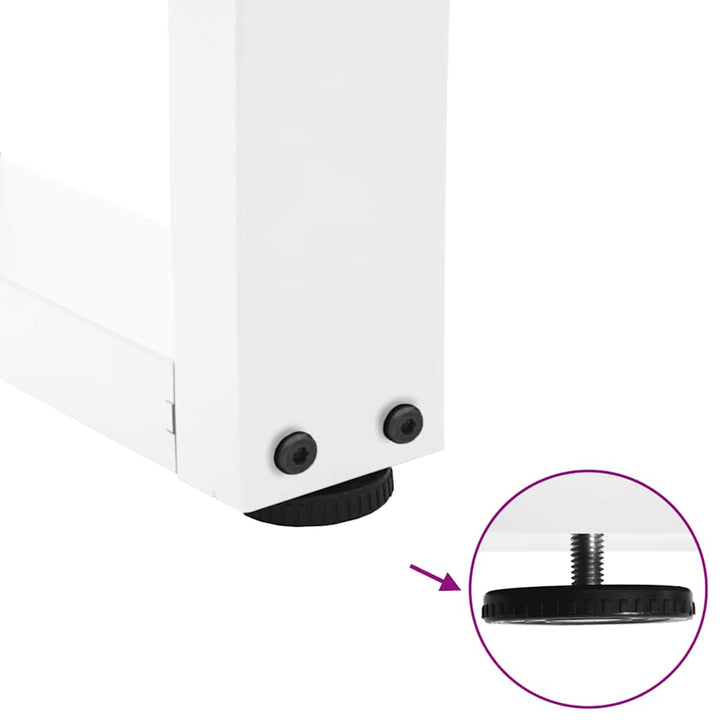 sofabordsben V-formet 2 stk. hvid 70 x (30-31,3) cm stål