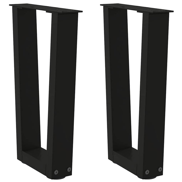 sofabordsben V-formet 2 stk. sort 28 x (42-43,3) cm stål