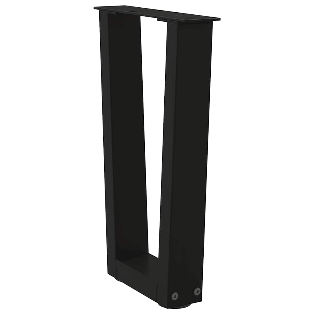 sofabordsben V-formet 2 stk. sort 28 x (42-43,3) cm stål