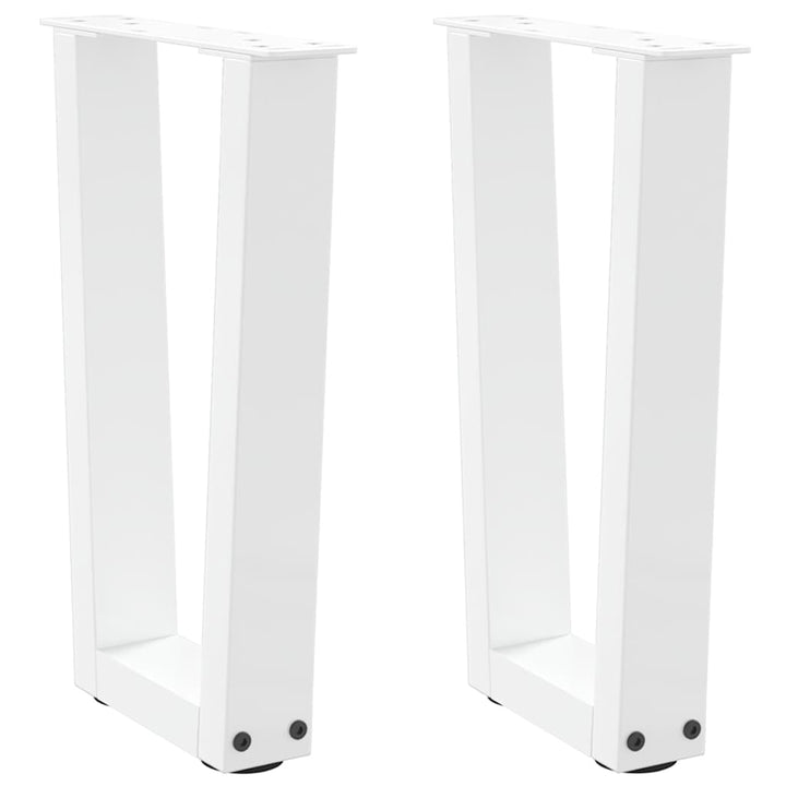 sofabordsben V-formet 2 stk. hvid 28 x (42-43,3) cm stål