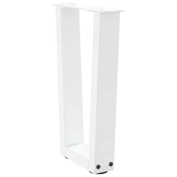 sofabordsben V-formet 2 stk. hvid 28 x (42-43,3) cm stål