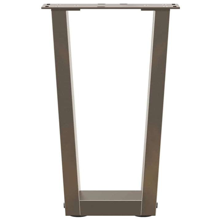 sofabordsben V-formet 2 stk. naturstål 28 x (42-43,3) cm stål