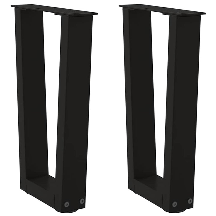 sofabordsben V-formet 2 stk. sort 38 x (42-43,3) cm stål