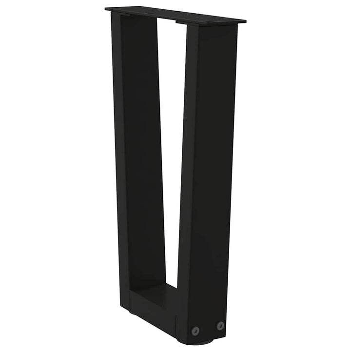 sofabordsben V-formet 2 stk. sort 38 x (42-43,3) cm stål