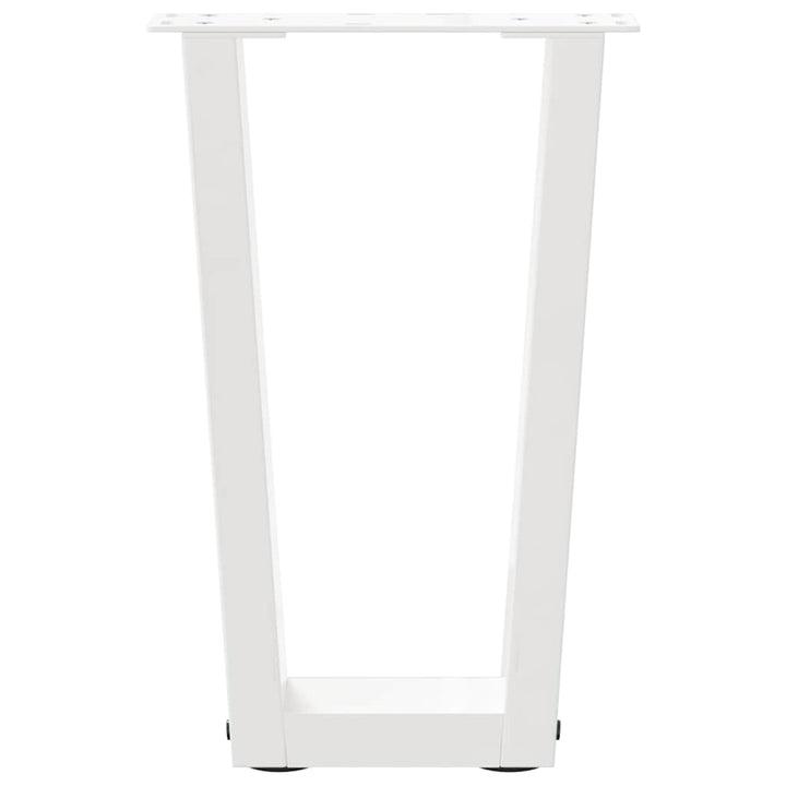 sofabordsben V-formet 2 stk. hvid 38 x (42-43,3) cm stål