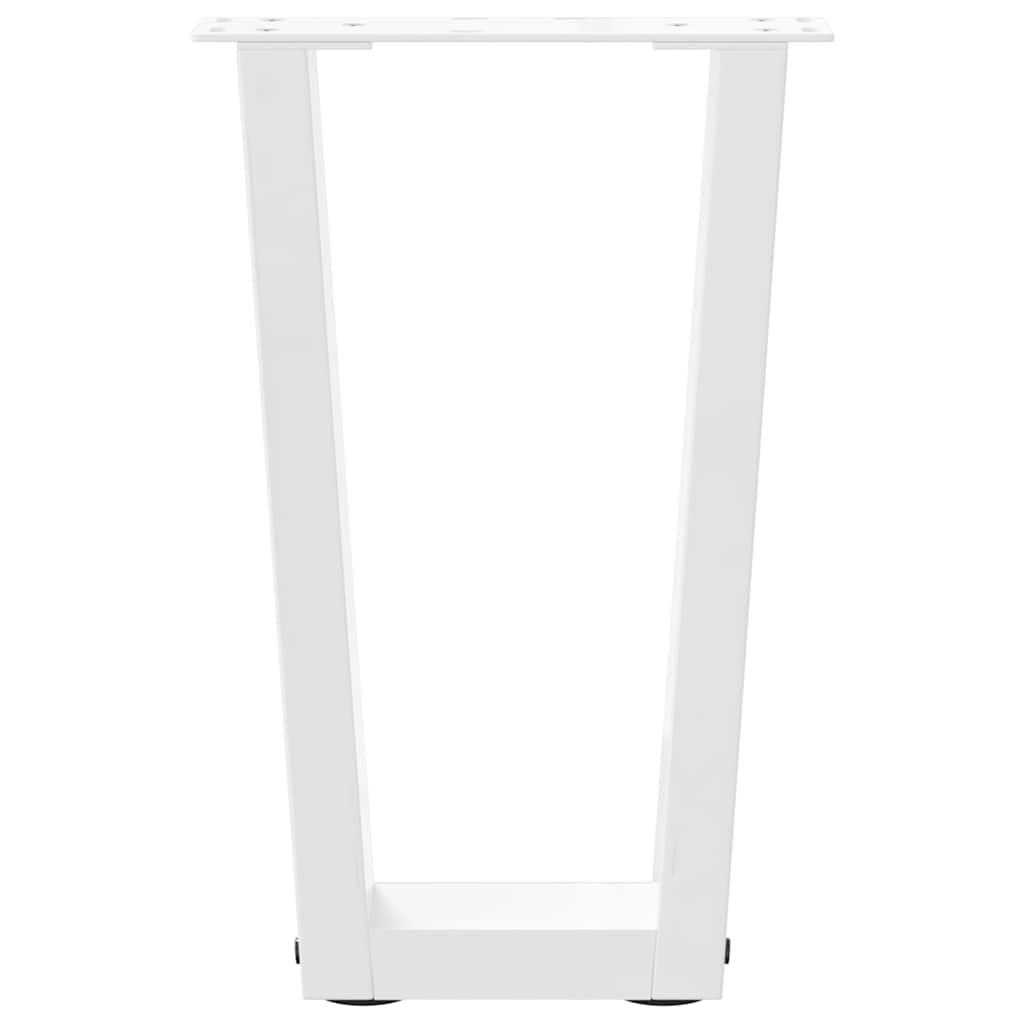 sofabordsben V-formet 2 stk. hvid 38 x (42-43,3) cm stål