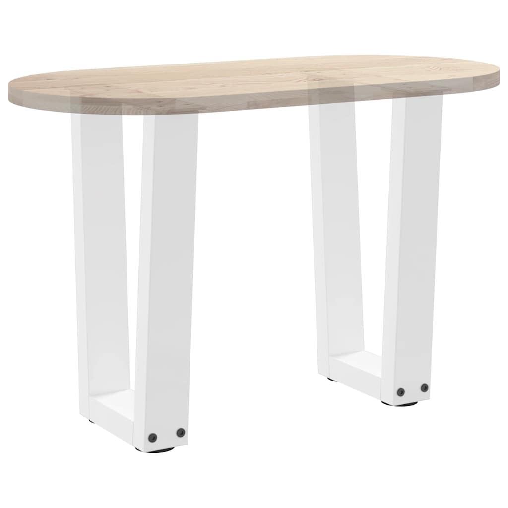 sofabordsben V-formet 2 stk. hvid 38 x (42-43,3) cm stål
