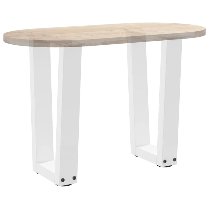 sofabordsben V-formet 2 stk. hvid 38 x (42-43,3) cm stål