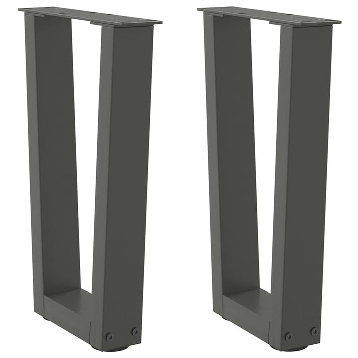 sofabordsben V-formet 2 stk. antracit 38 x (42-43,3) cm stål