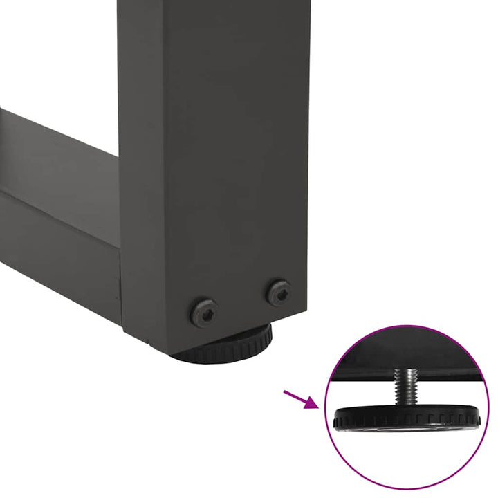 sofabordsben V-formet 2 stk. antracit 38 x (42-43,3) cm stål