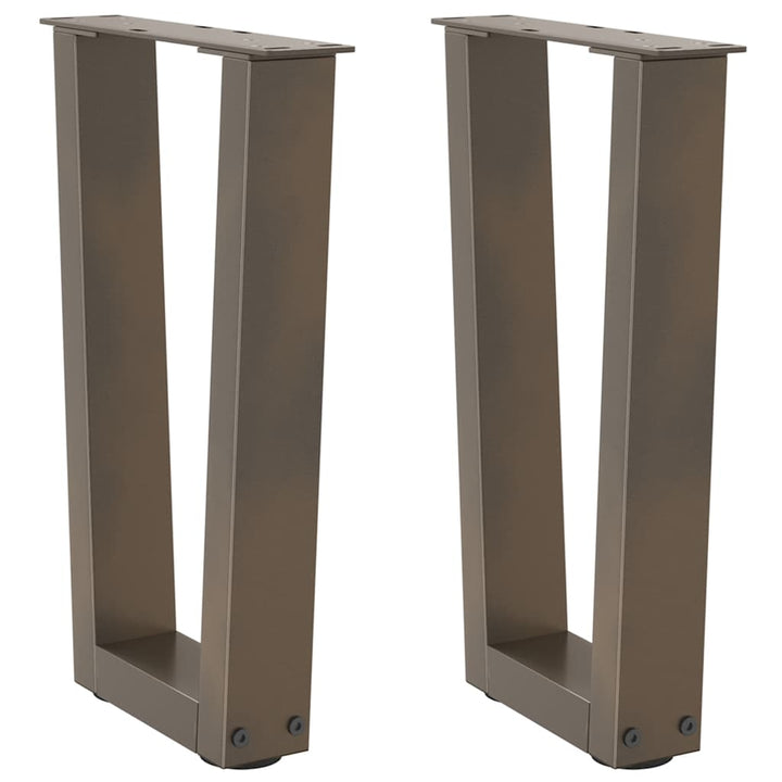 sofabordsben V-formet 2 stk. naturstål 38 x (42-43,3) cm stål