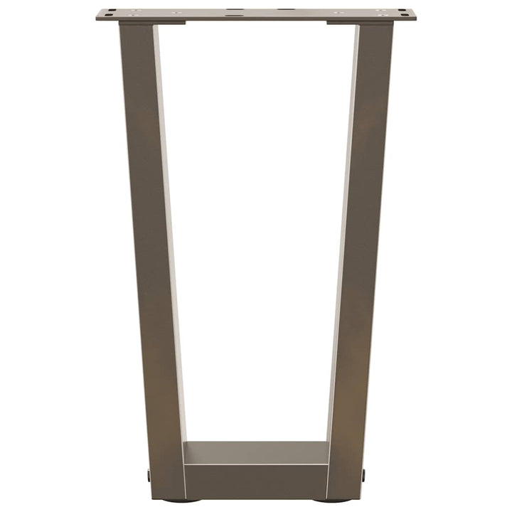 sofabordsben V-formet 2 stk. naturstål 38 x (42-43,3) cm stål