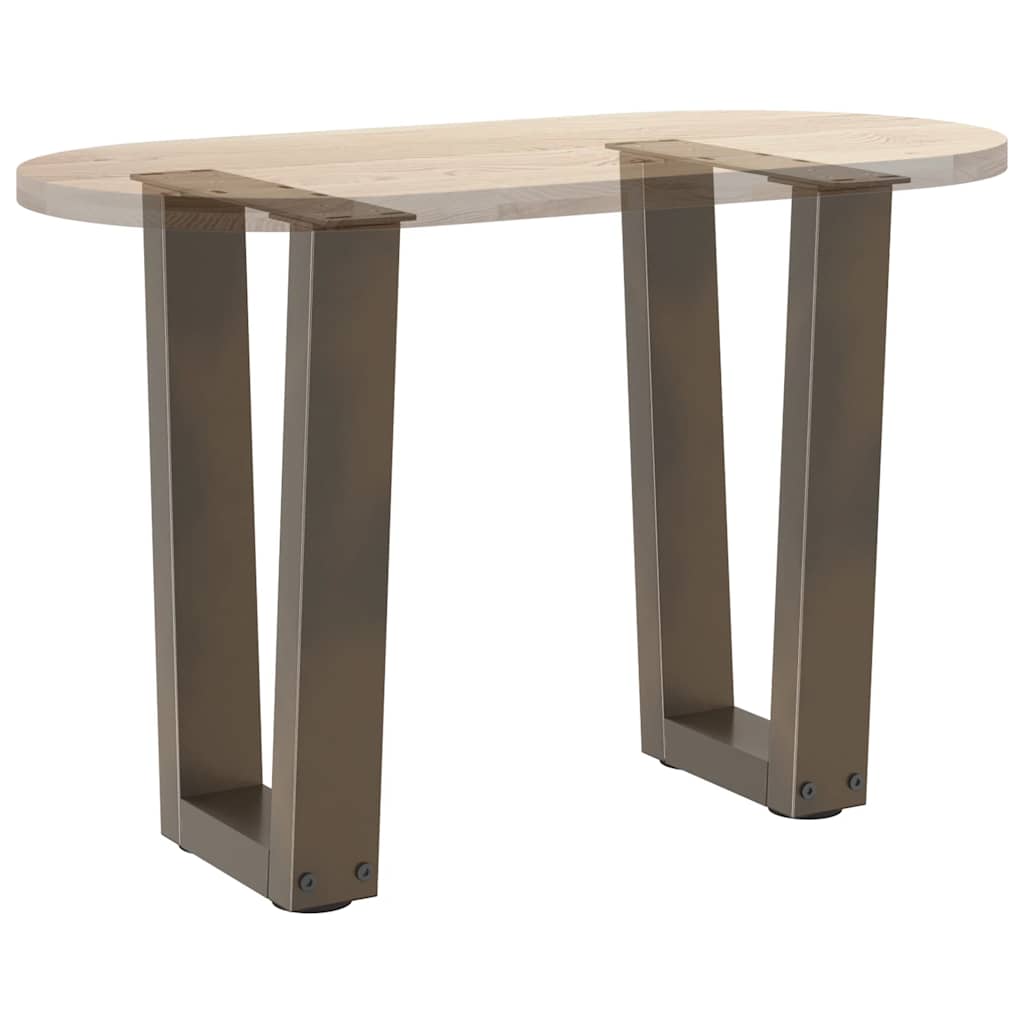 sofabordsben V-formet 2 stk. naturstål 38 x (42-43,3) cm stål