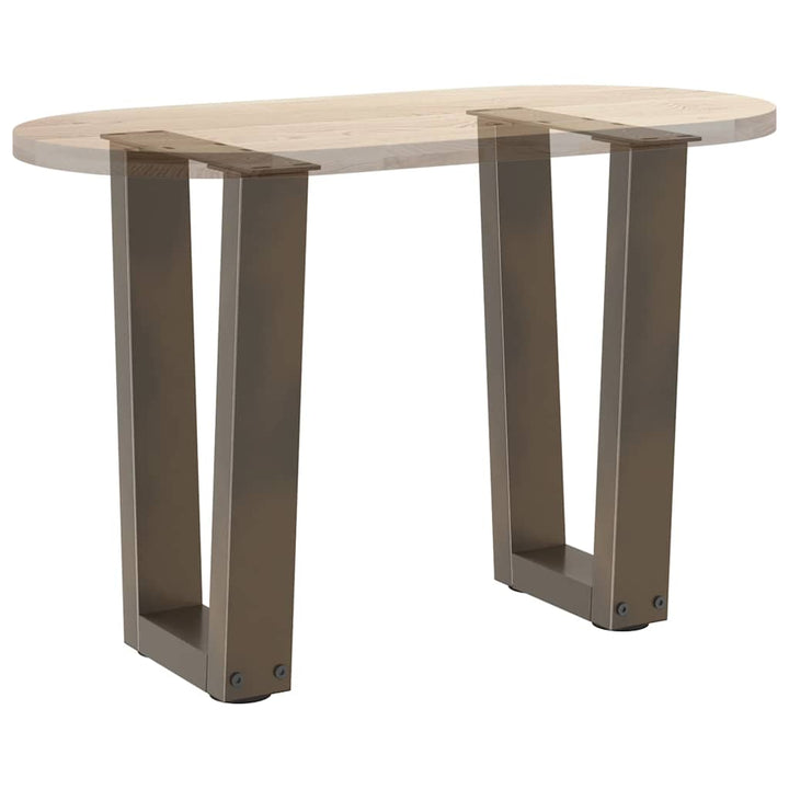 sofabordsben V-formet 2 stk. naturstål 38 x (42-43,3) cm stål
