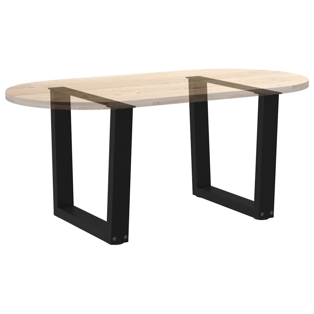sofabordben V-formet 2 stk. sort 50x(42-43,3) cm stål