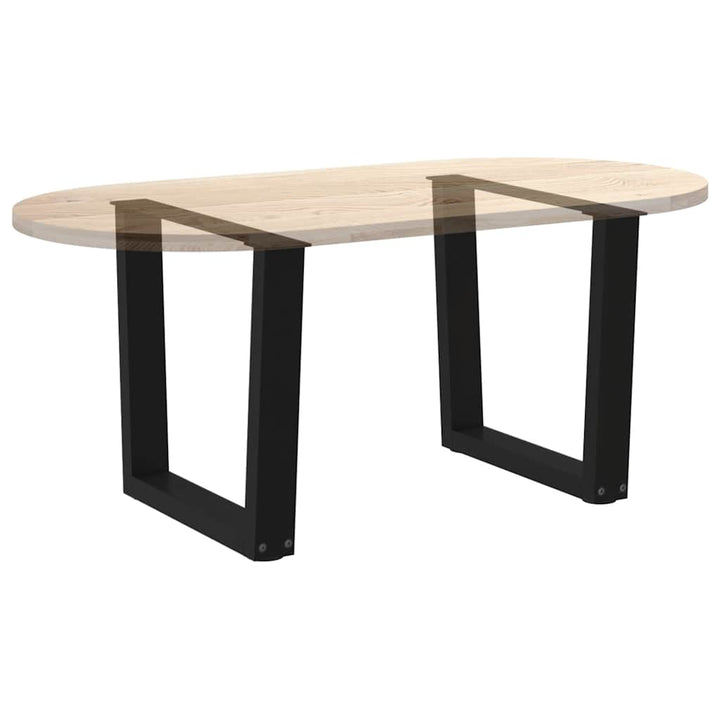 sofabordben V-formet 2 stk. sort 50x(42-43,3) cm stål