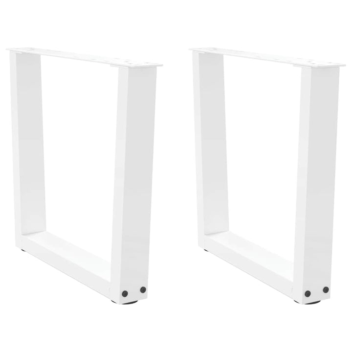 sofabordsben V-formet 2 stk. hvid 50x(42-43,3) cm stål