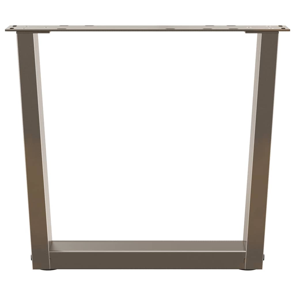 sofabordsben V-formet 2 stk. naturstål 60x(42-43,3) cm stål