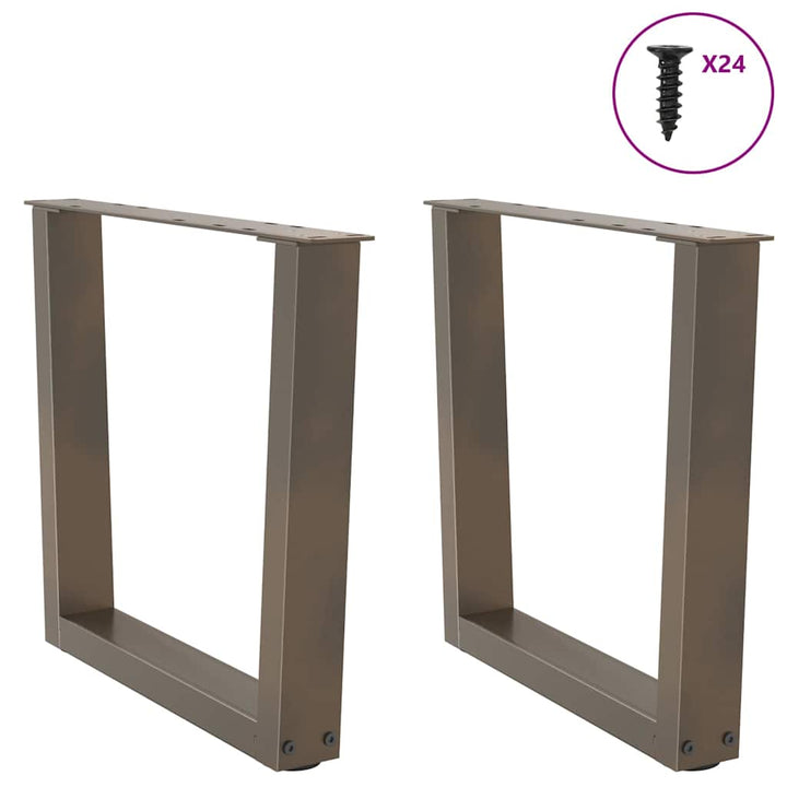 sofabordsben V-formet 2 stk. naturstål 60x(42-43,3) cm stål