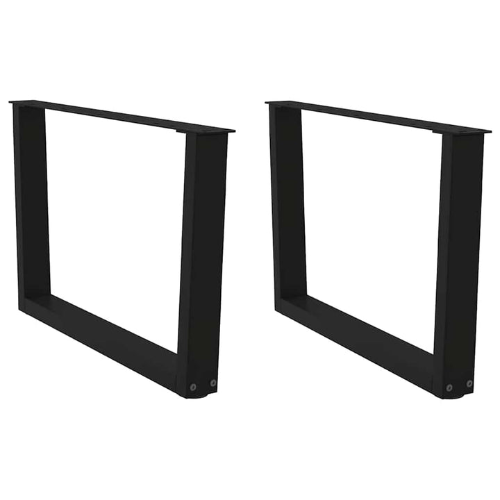 sofabordsben V-formet 2 stk. sort 70 x (42-43,3) cm stål