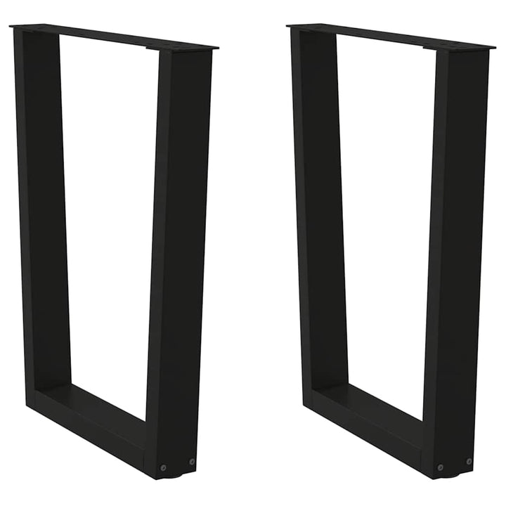 spisebordsben V-formet 2 stk. sort 60 x (72-73,3) cm stål