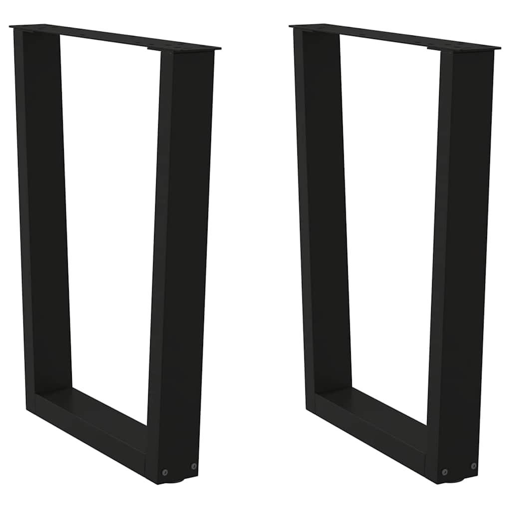 spisebordsben V-formet 2 stk. sort 60 x (72-73,3) cm stål