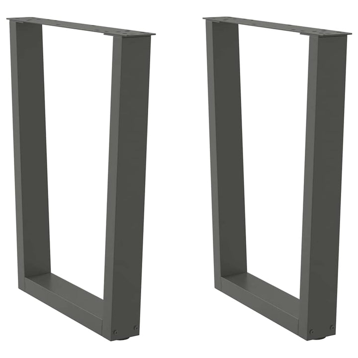 spisebordsben V-formet 2 stk. antracit 60 x (72-73,3) cm stål