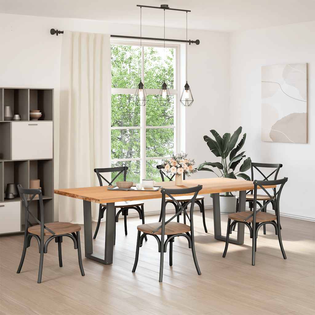 spisebordsben V-formet 2 stk. antracit 60 x (72-73,3) cm stål