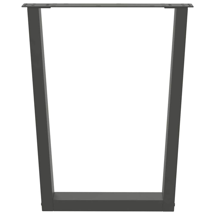 spisebordsben V-formet 2 stk. antracit 60 x (72-73,3) cm stål