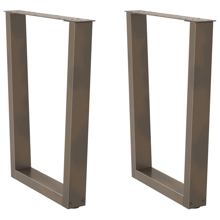 spisebordsben V-formet 2 stk. naturstål 60 x (72-73,3) cm stål