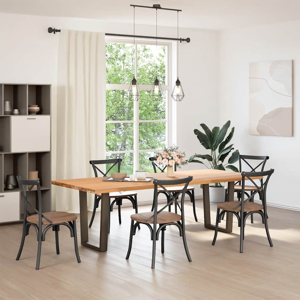 spisebordsben V-formet 2 stk. naturstål 60 x (72-73,3) cm stål