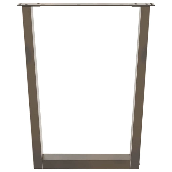 spisebordsben V-formet 2 stk. naturstål 60 x (72-73,3) cm stål