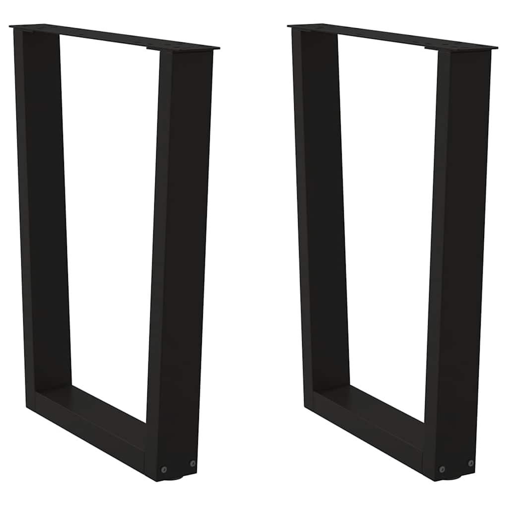 spisebordsben V-formet 2 stk. sort 70 x (72-73,3) cm stål