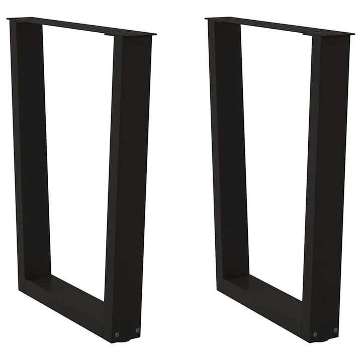 spisebordsben V-formet 2 stk. sort 70 x (72-73,3) cm stål