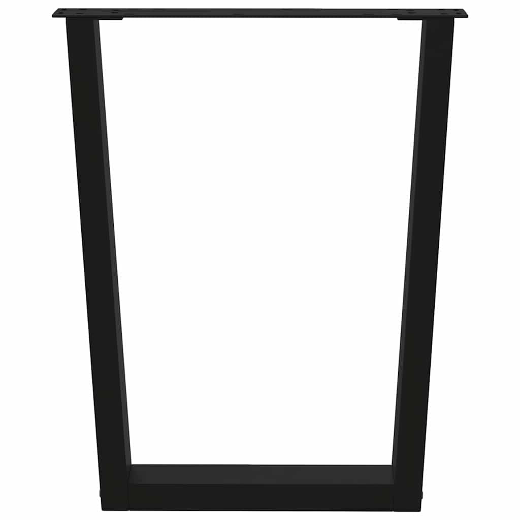 spisebordsben V-formet 2 stk. sort 70 x (72-73,3) cm stål