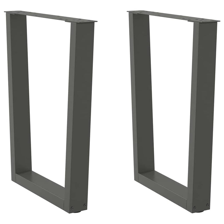 spisebordsben V-formet 2 stk. antracit 70 x (72-73,3) cm stål