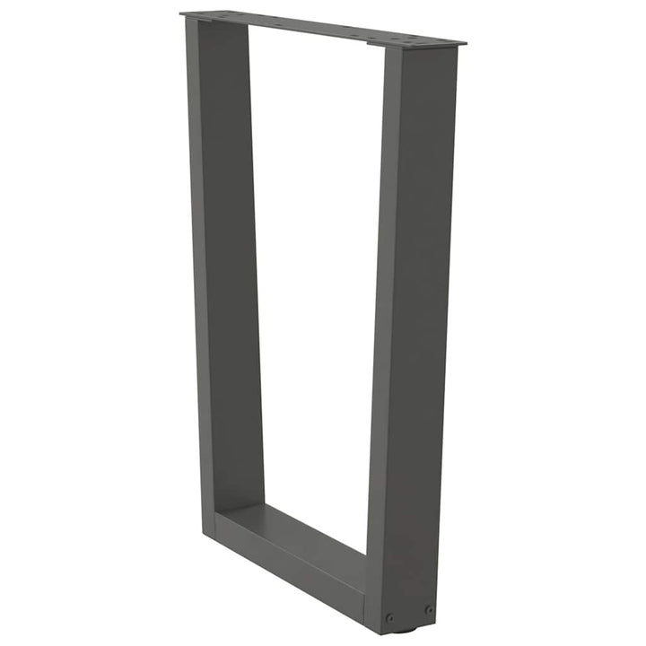 spisebordsben V-formet 2 stk. antracit 70 x (72-73,3) cm stål