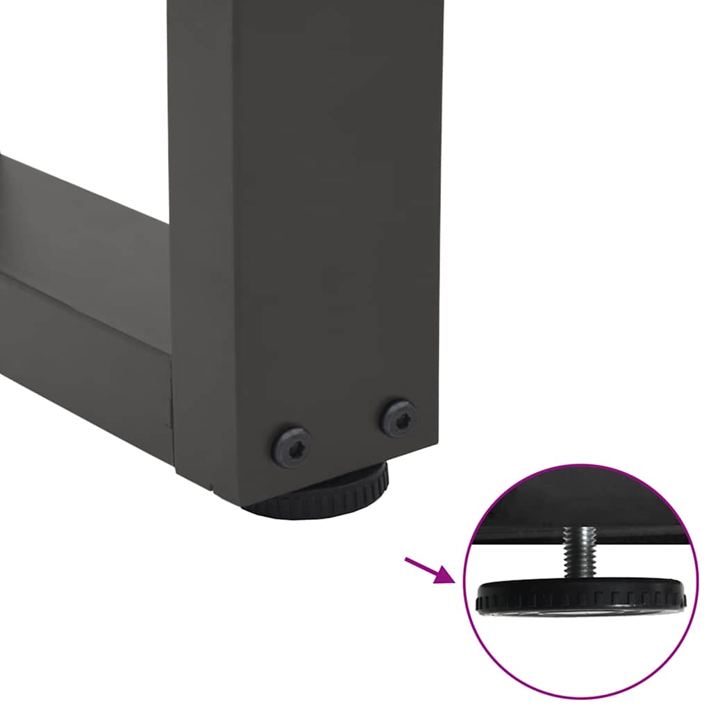 spisebordsben V-formet 2 stk. antracit 70 x (72-73,3) cm stål