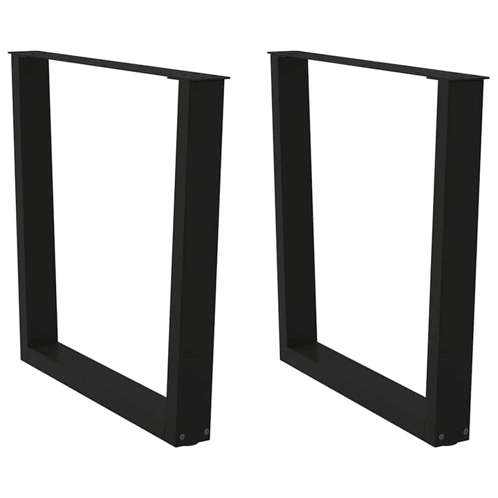 spisebordsben V-formet 2 stk. sort 80 x (72-73,3) cm stål