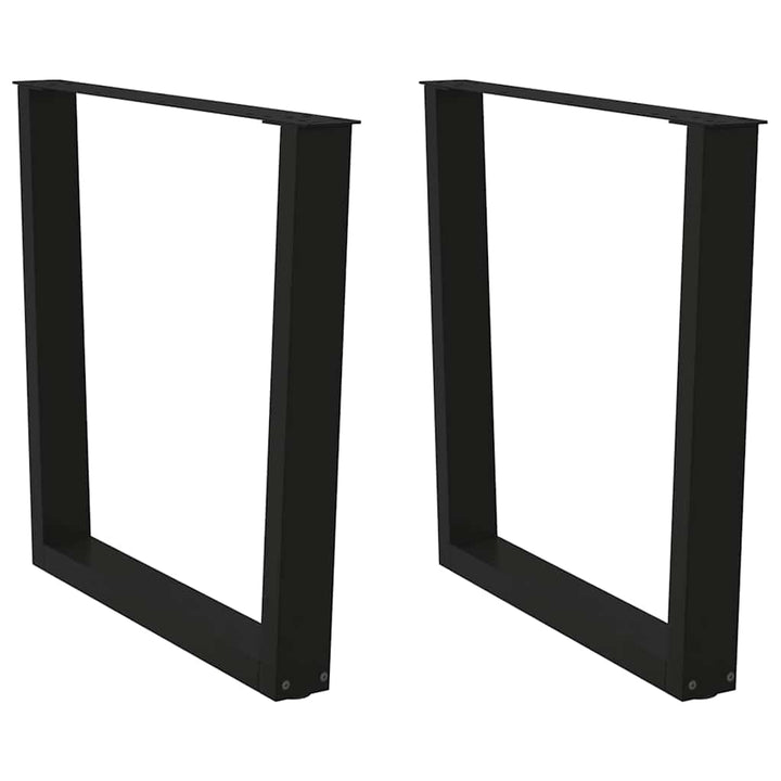 spisebordsben V-formet 2 stk. sort 90 x (72-73,3) cm stål
