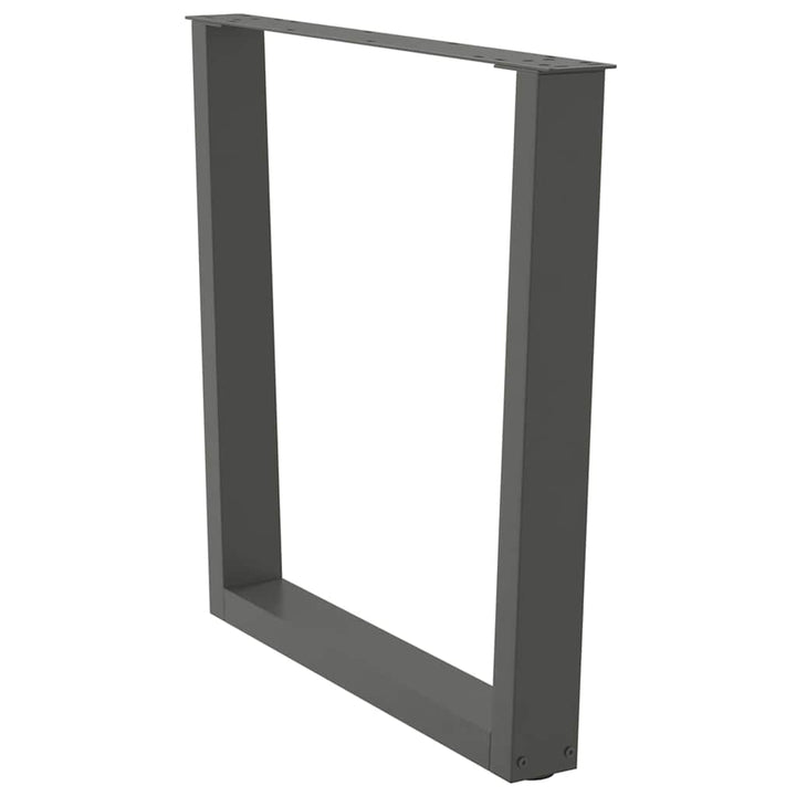 spisebordsben V-formet 2 stk. antracit 90 x (72-73,3) cm stål