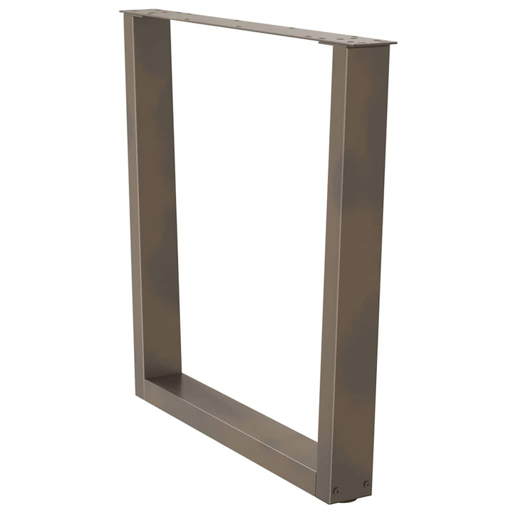 spisebordsben V-formet 2 stk. naturstål 90 x (72-73,3) cm stål