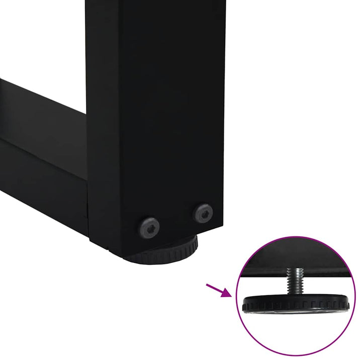 spisebordsben V-formet 2 stk. sort 100x(72-73,3) cm stål