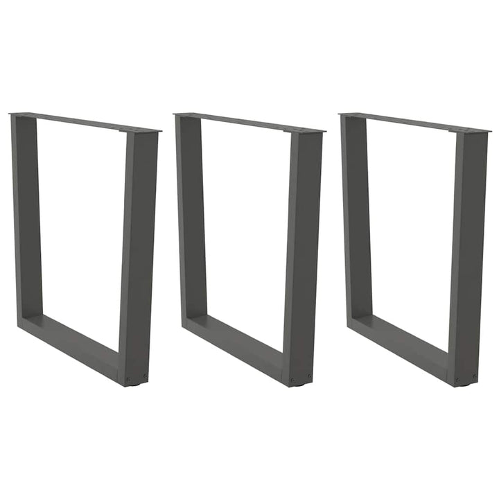 spisebordsben V-formet 3 stk. antracit 80x(72-73,3) cm stål