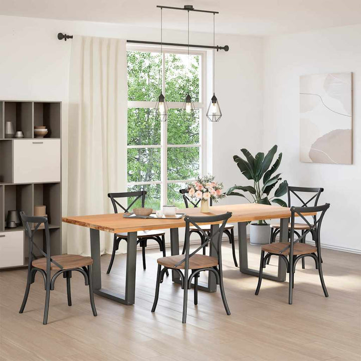 spisebordsben V-formet 3 stk. antracit 80x(72-73,3) cm stål