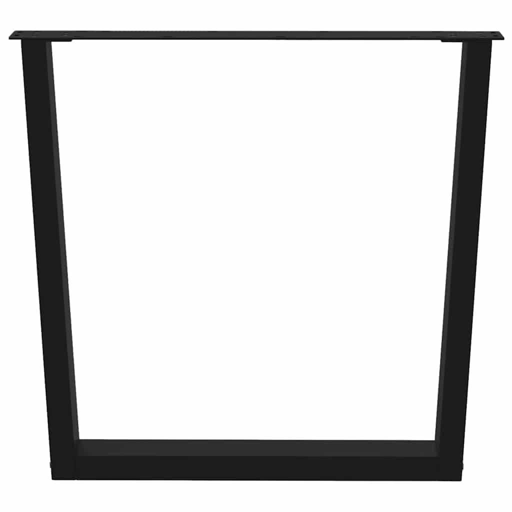 spisebordben V-formet 3 stk. sort 90 x (72-73,3) cm stål