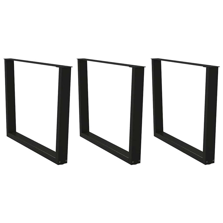 spisebordsben V-formet 3 stk. sort 100x(72-73,3) cm stål