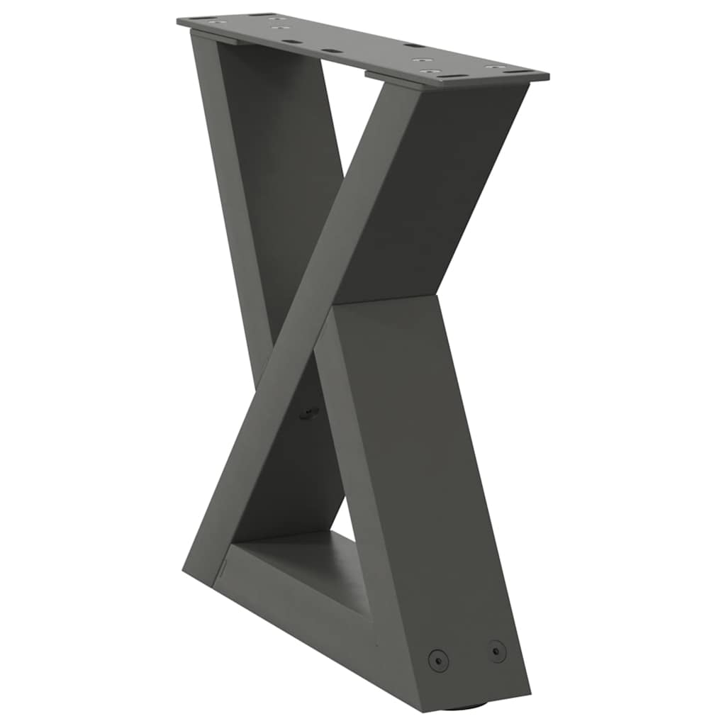 sofabordsben 2 stk. antracit 40x(30-31,3) cm stål