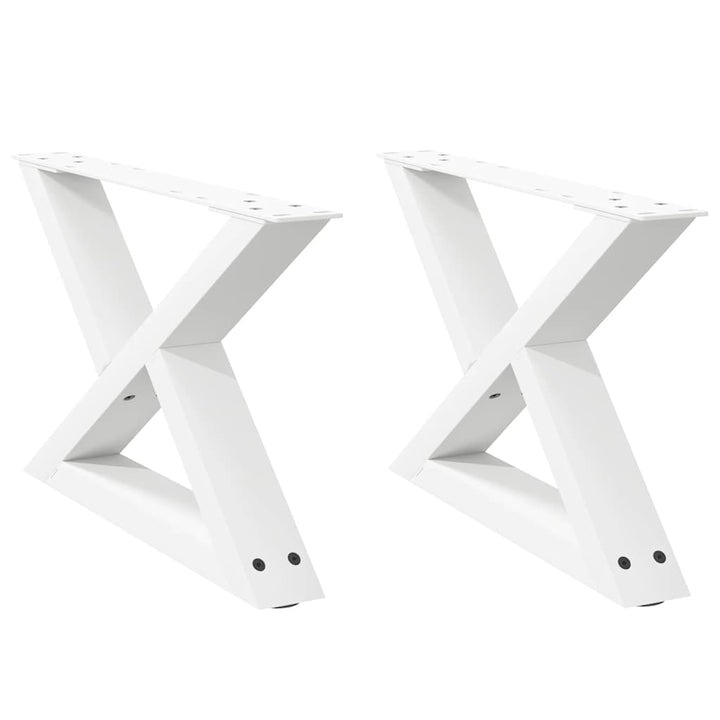 sofabordsben 2 stk. hvid 50x(30-31,3) cm stål